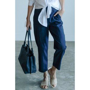 Jarbo Shay Pant Lightweight Stretch Denim Cropped Pull On Dark Blue size 6